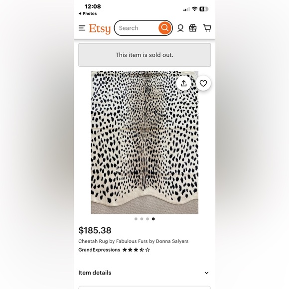 Donna Saylers Fabulous Furs “Leo” Leopard Print Faux Fur Area Rug 58x93 - Picture 12 of 12